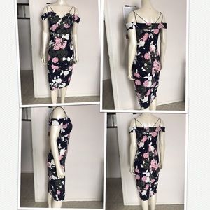 Women’s floral strappy off shoulder dress